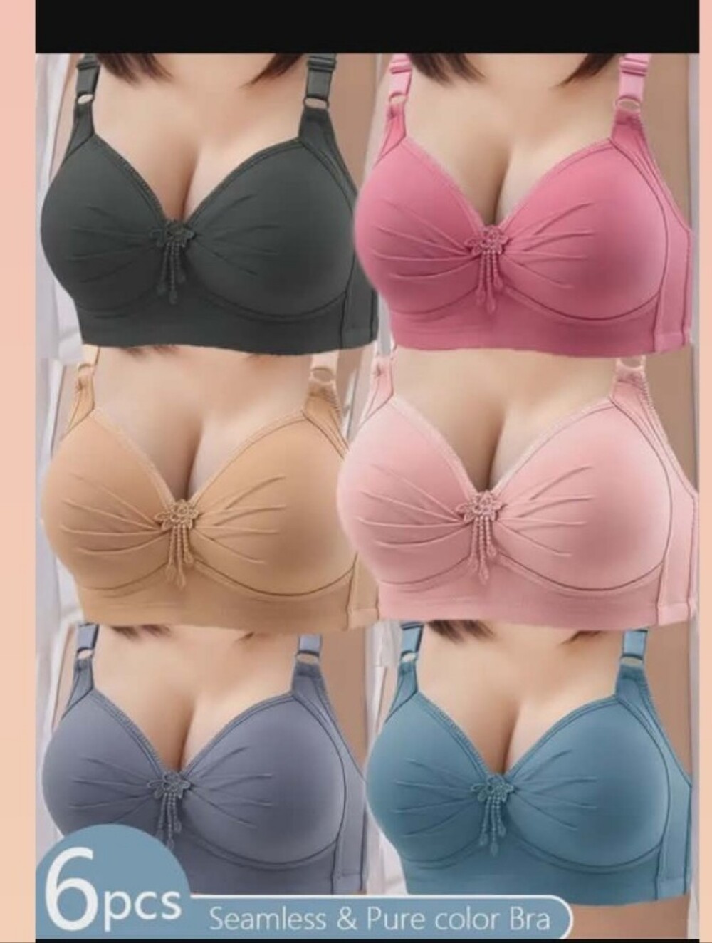 Seamless Pure Color Women's Bra - Multi-Color Pack